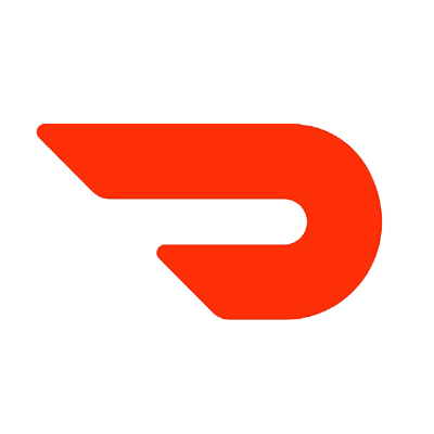 A bold, red, stylized wing or arrow logo on a white background.
